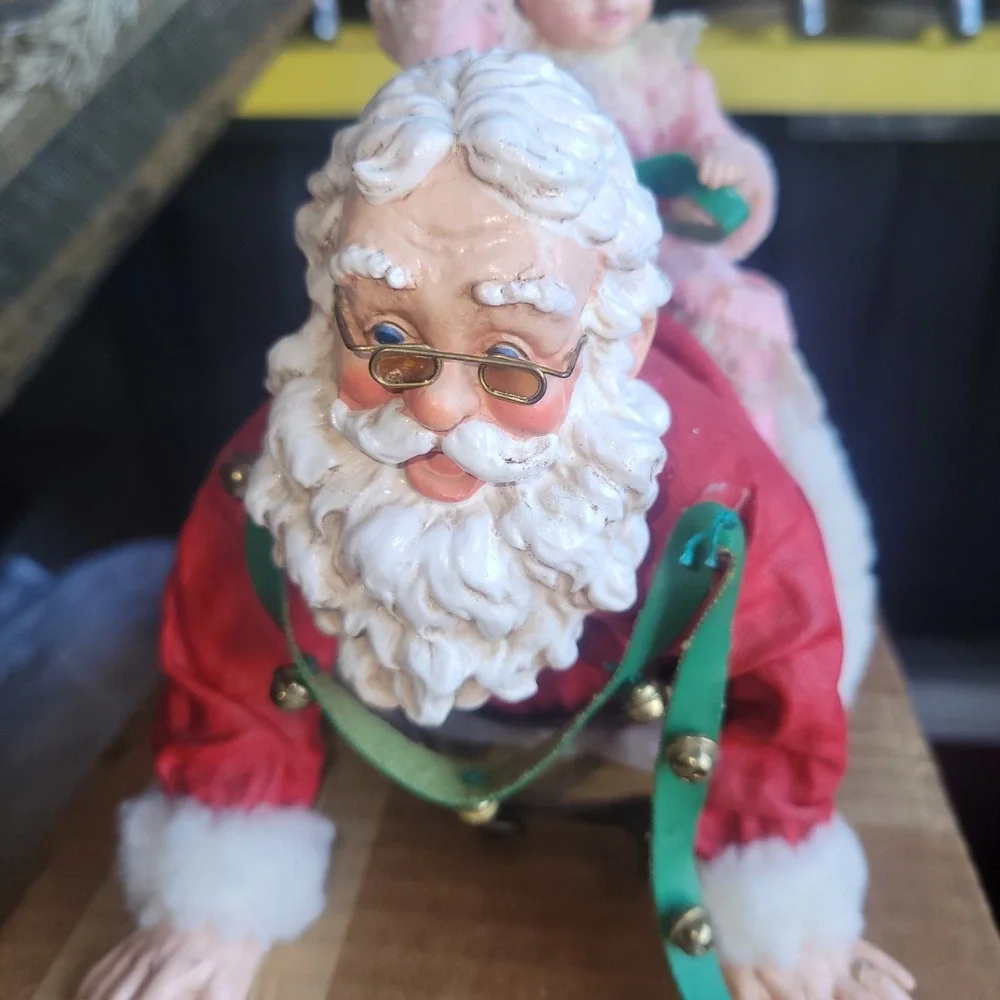 Kurt S Adler Granpa Santa Piggy Back Figurine Fabriche Marjorie Rothberg